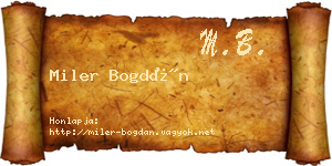 Miler Bogdán névjegykártya